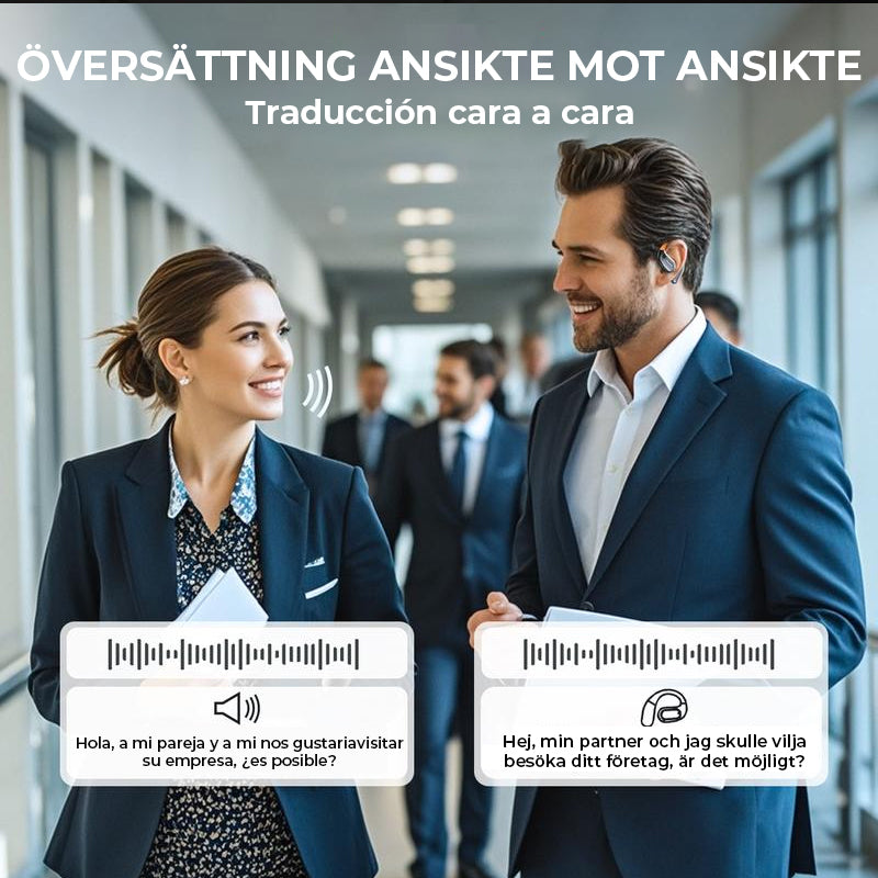 AI Översättning Öppen Öra Hörlurar