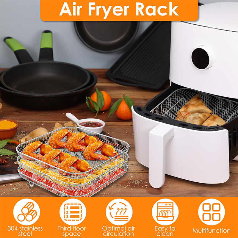 Set of 3 Stackable Baskets for Airfryer