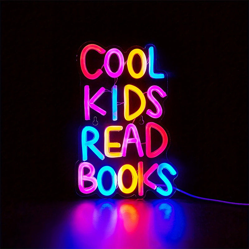 Cool Kids Read Books Neon Sign