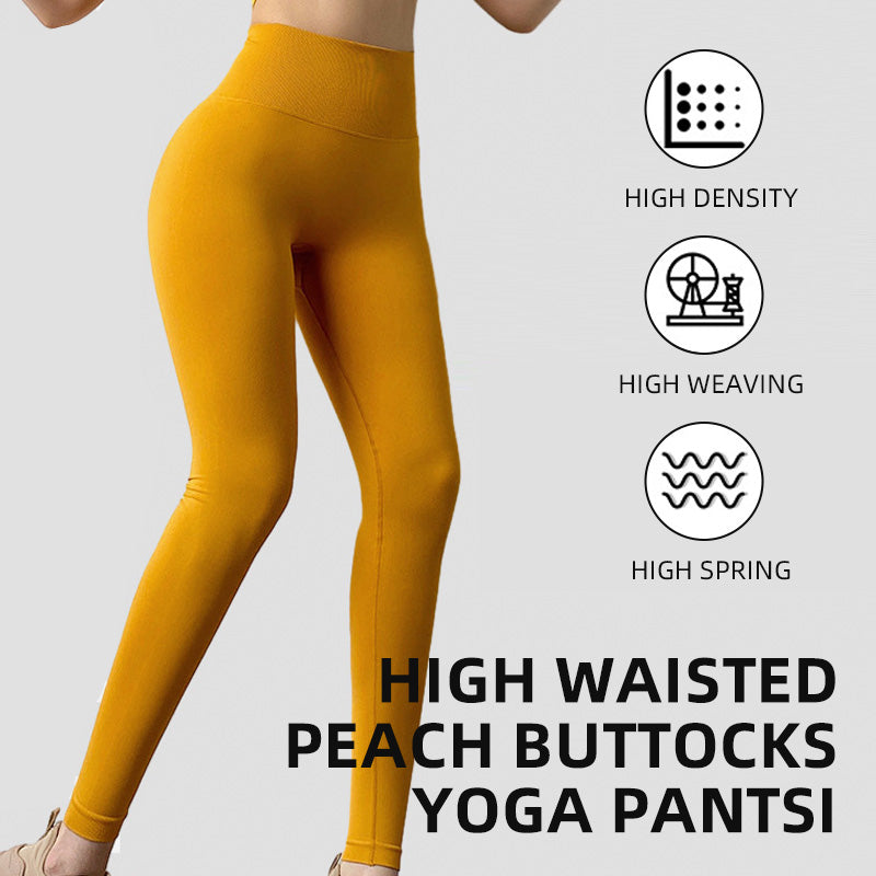 Sporty Women's Plain High Waist Ruched Sports Leggings