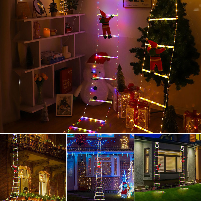 Christmas Santa Climbing Stairs Light