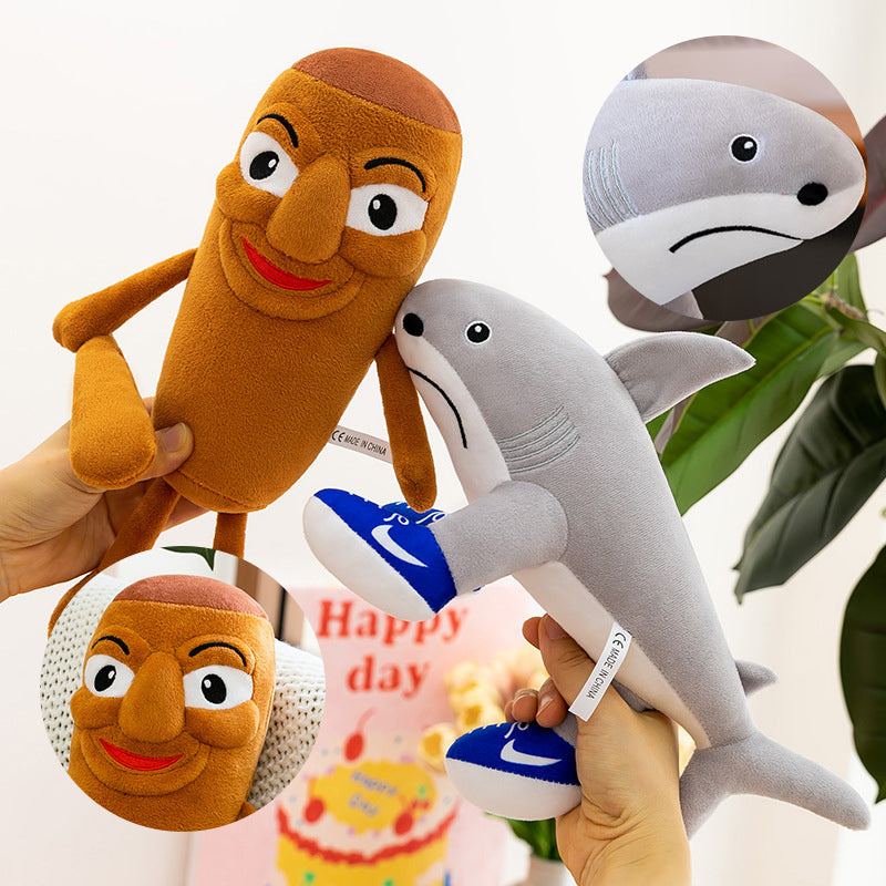 Soft Plush Toy Shark with Sneaker Feet