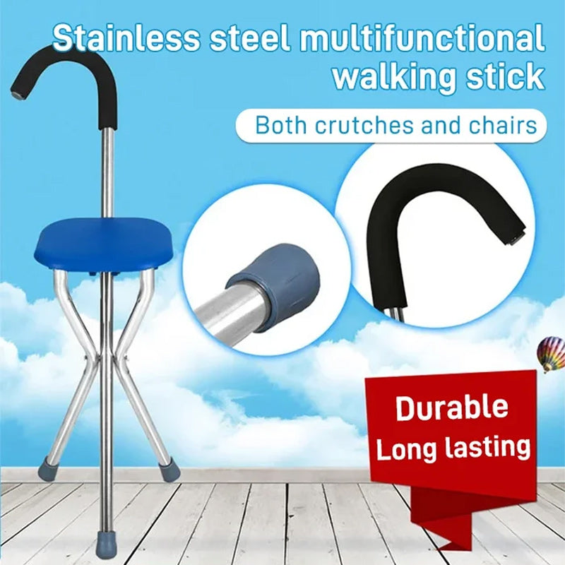 Foldable Walking Stick Chair