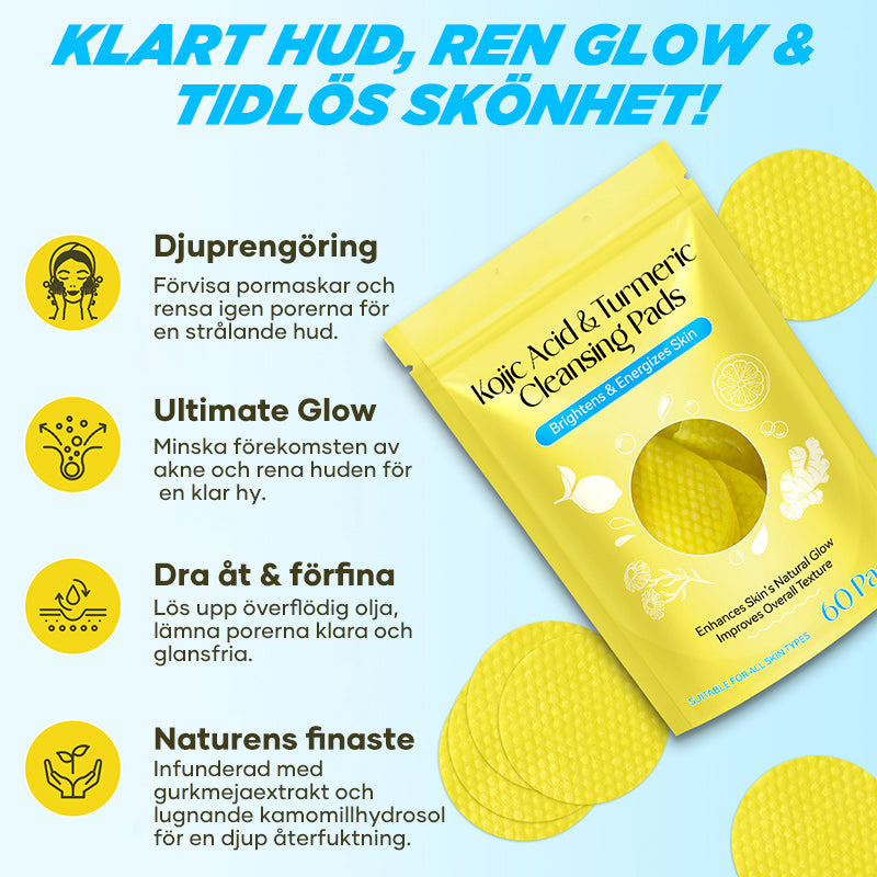 Gurkmeja rengörande exfolierande pads