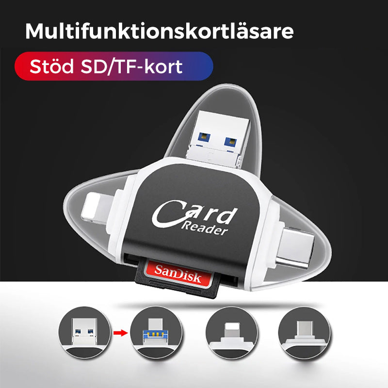 Multi-Port 4 in1 Universal SD TF-kortläsare