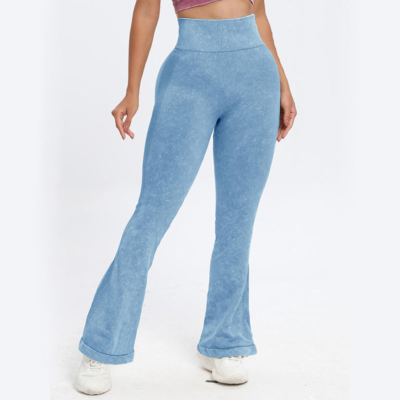 Solid Color Flare Leg Yoga Pants