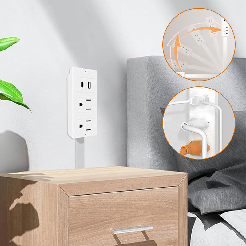 Retractable Rotating Power Strip Extender