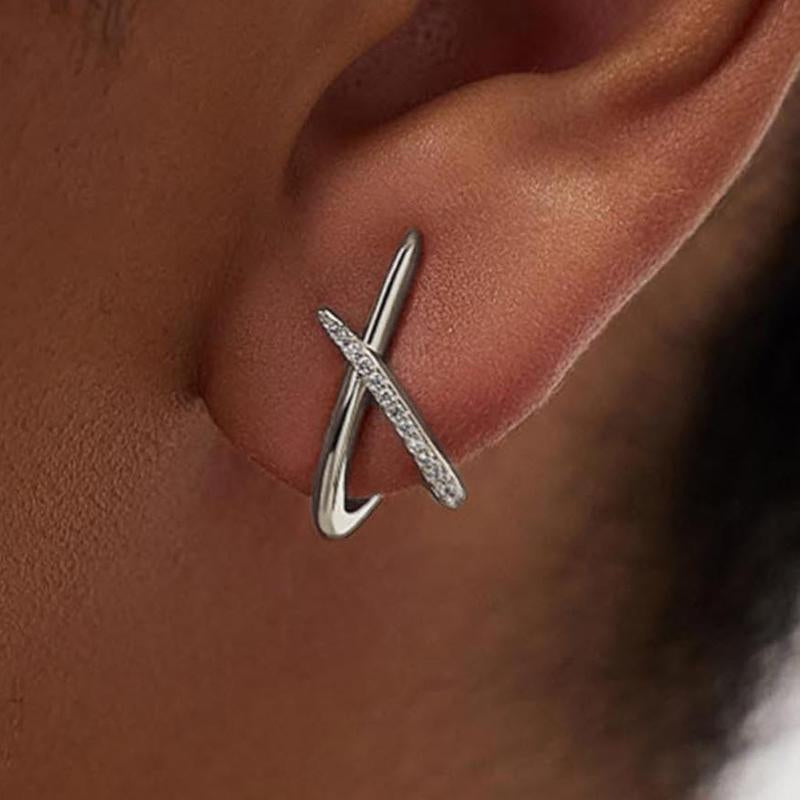 Simple Versatile Crossover Style Earrings
