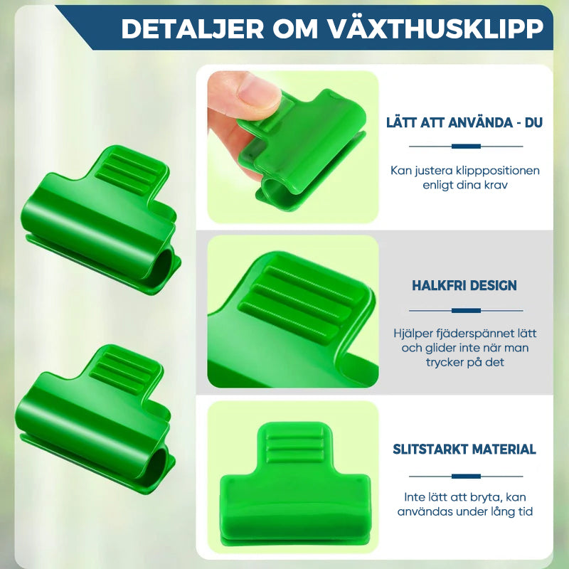 Kraftiga miniväxthusklämmor