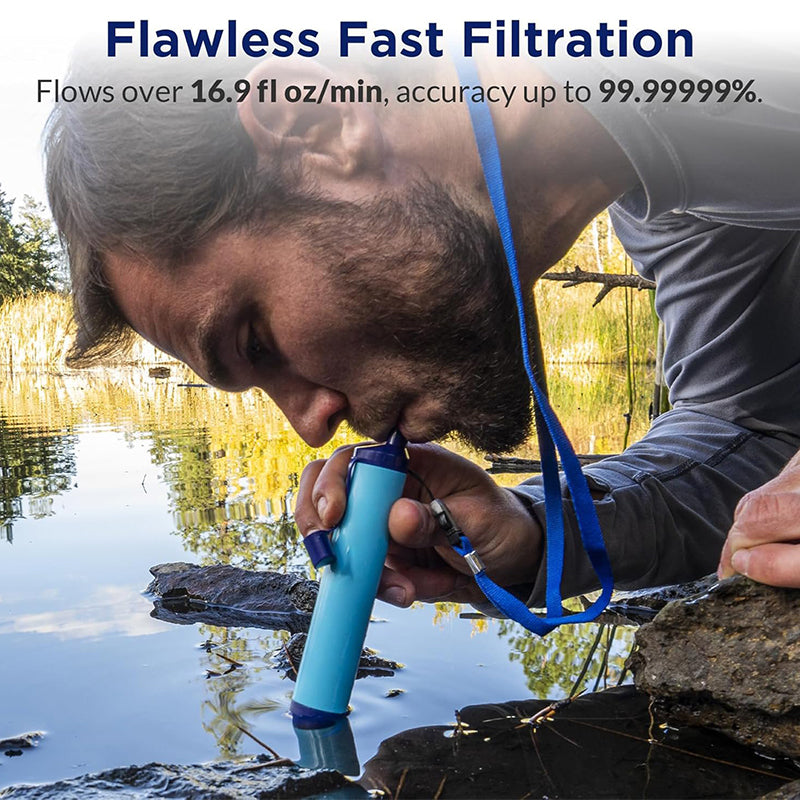 Personal Straw Water Filter for Camping, Hiking, Survival, Emergency, Travel
