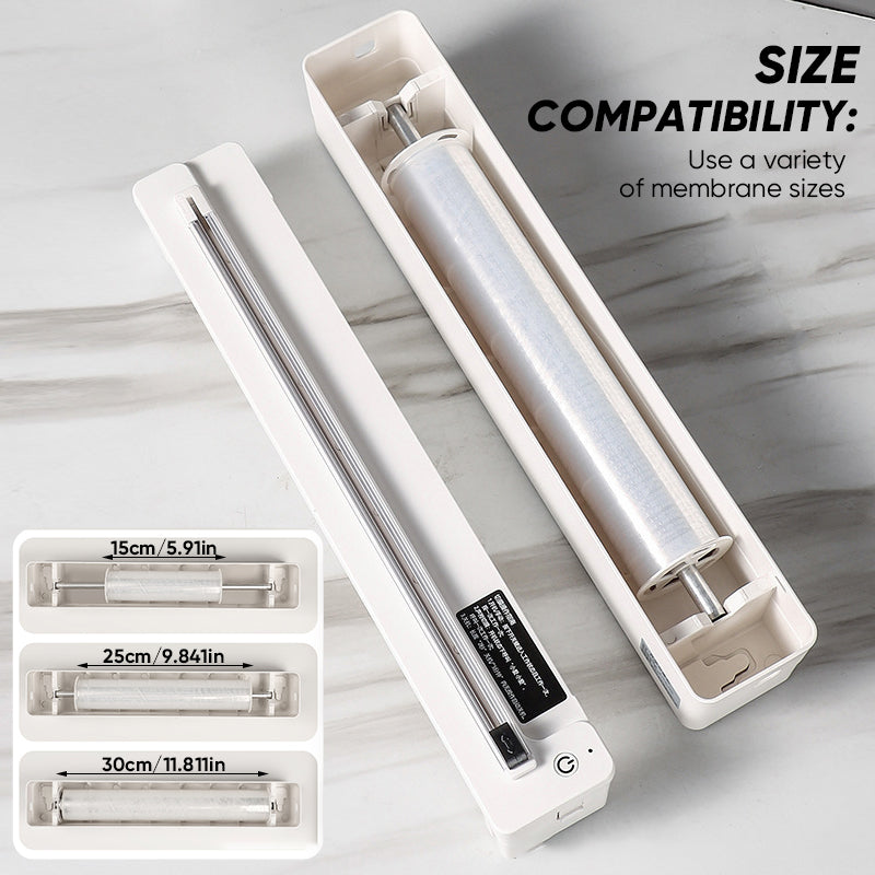 Magnetic Refillable Plastic Wrap Dispenser With Cutter