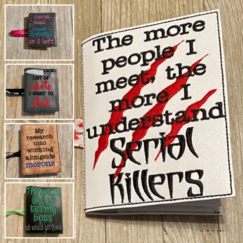 Humoristiskt anteckningsbokomslag