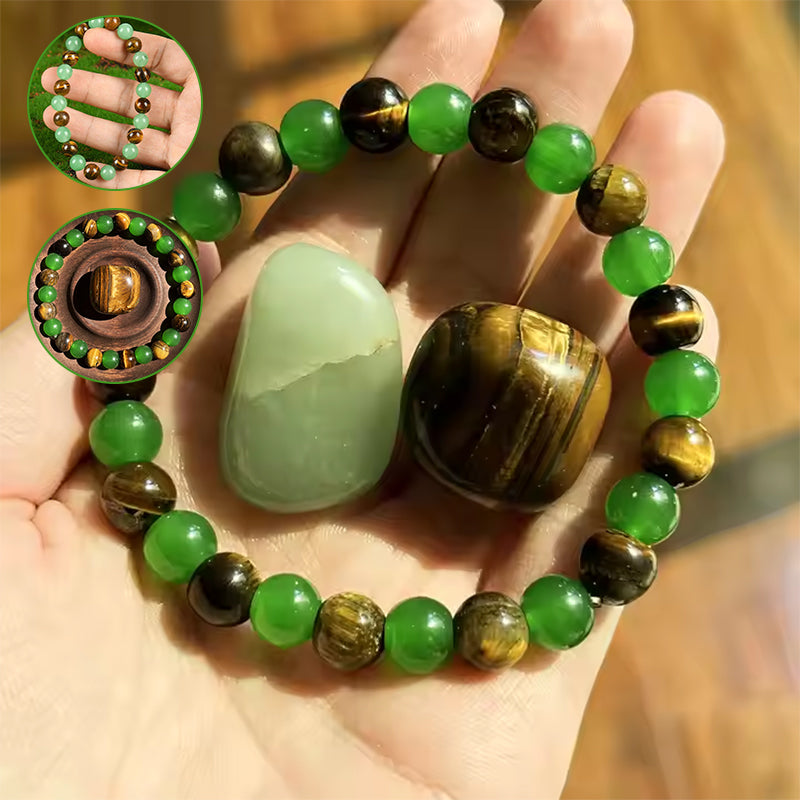 Money Attraction Bracelet with Green Aventurine & Tiger Eye