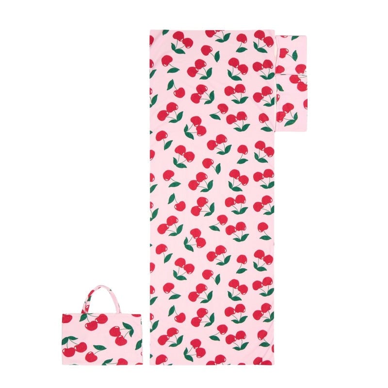 Solariumhandduk med förvaringsfack i en väska