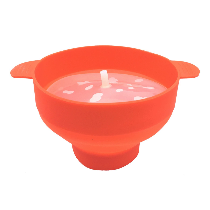 Collapsible Silicone Popcorn Bowl (with handles)