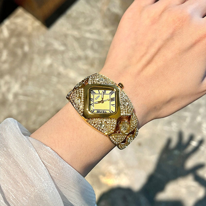 Luxury Full Diamond Bangle Bracelet Watch