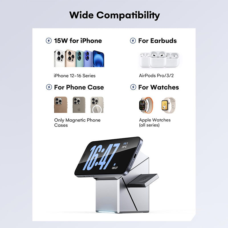 3 in 1 Wireless Charging Station for Apple