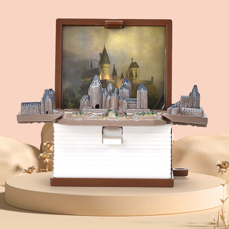 3D stereoskopisk bokvikning pop-up boknyckelring