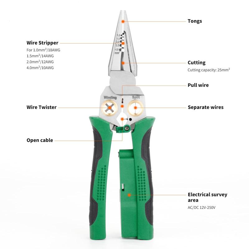 8-in-1 Electrician’s Pliers