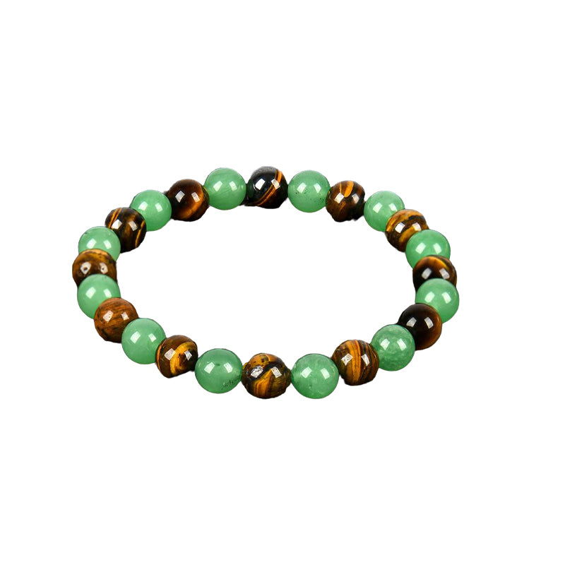 Money Attraction Bracelet with Green Aventurine & Tiger Eye