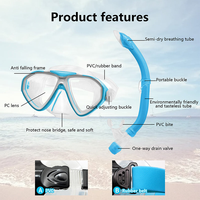 3 Pcs Kids-Swim-Goggles with Nose Cover