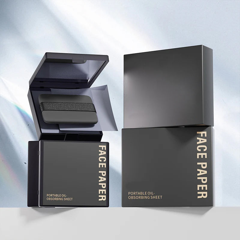 Oil Blotting Sheets for Face with Mirror & Puff