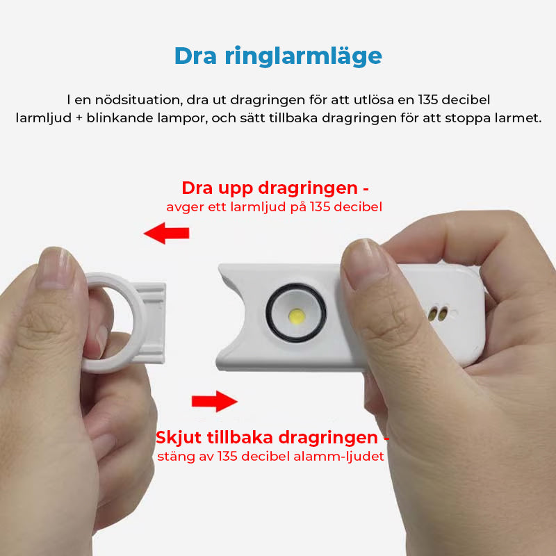 Nyckelring för personligt säkerhetslarm