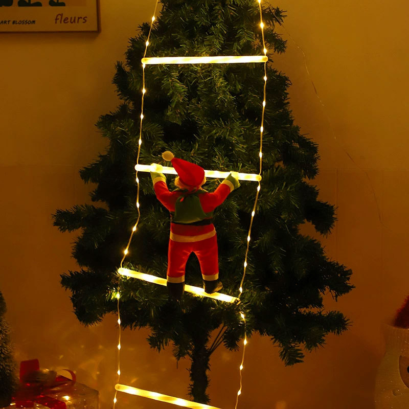 Christmas Santa Climbing Stairs Light