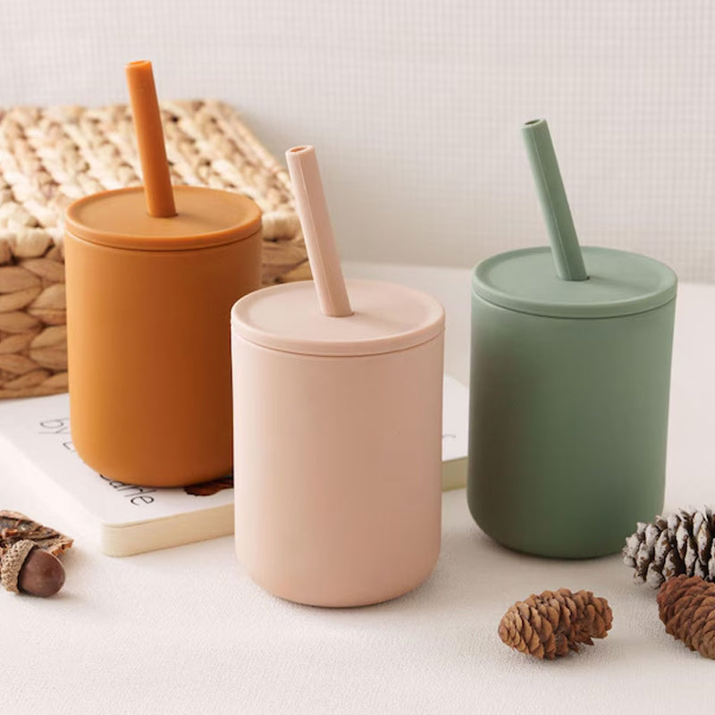 Silicone Baby Cups With Straws and Lids