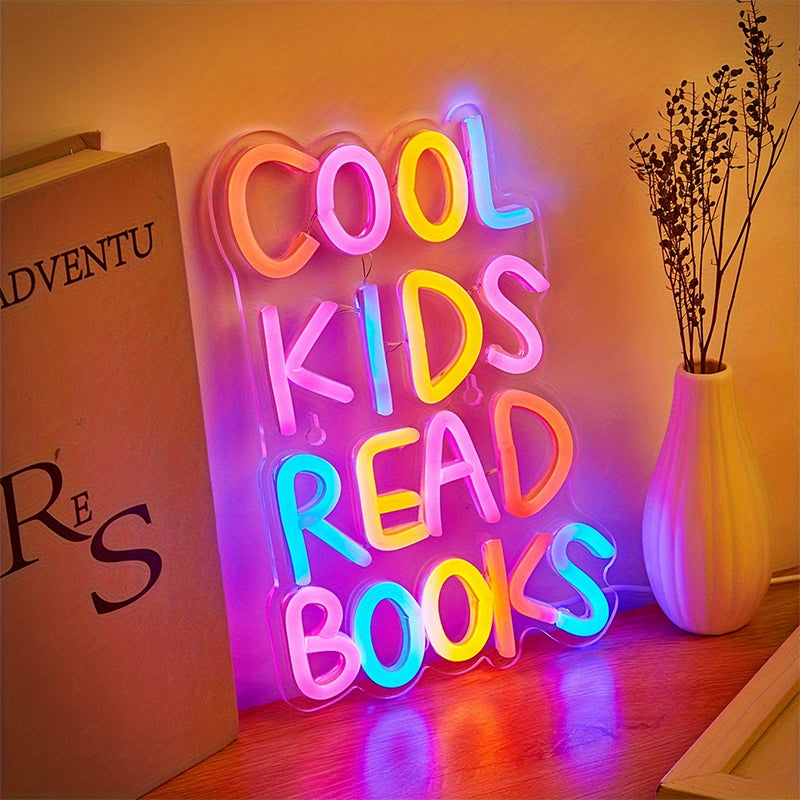 Cool Kids Read Books Neon Sign