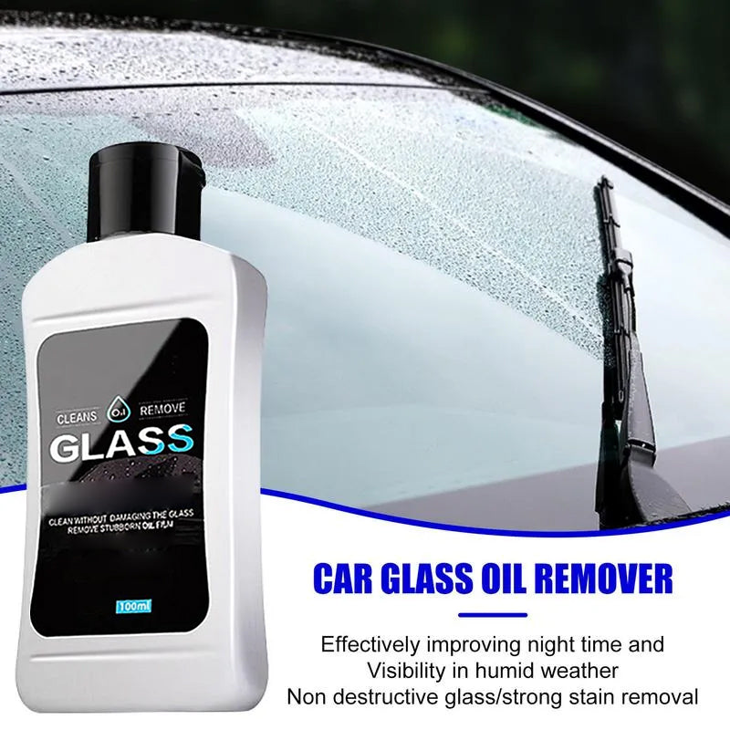 Car glass oil film cleaner