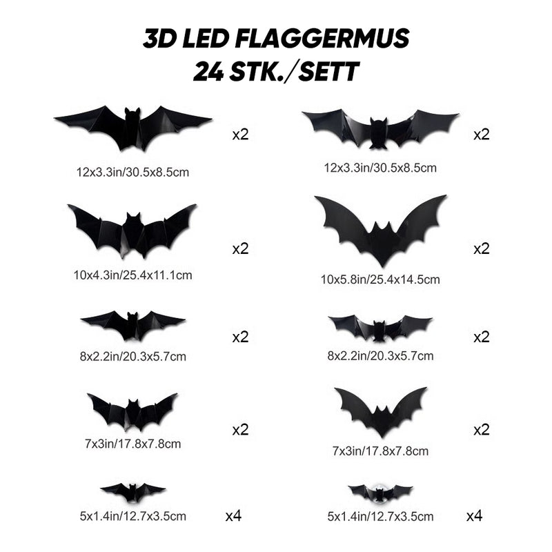 3D Fladdermusdesign LED Dekoration