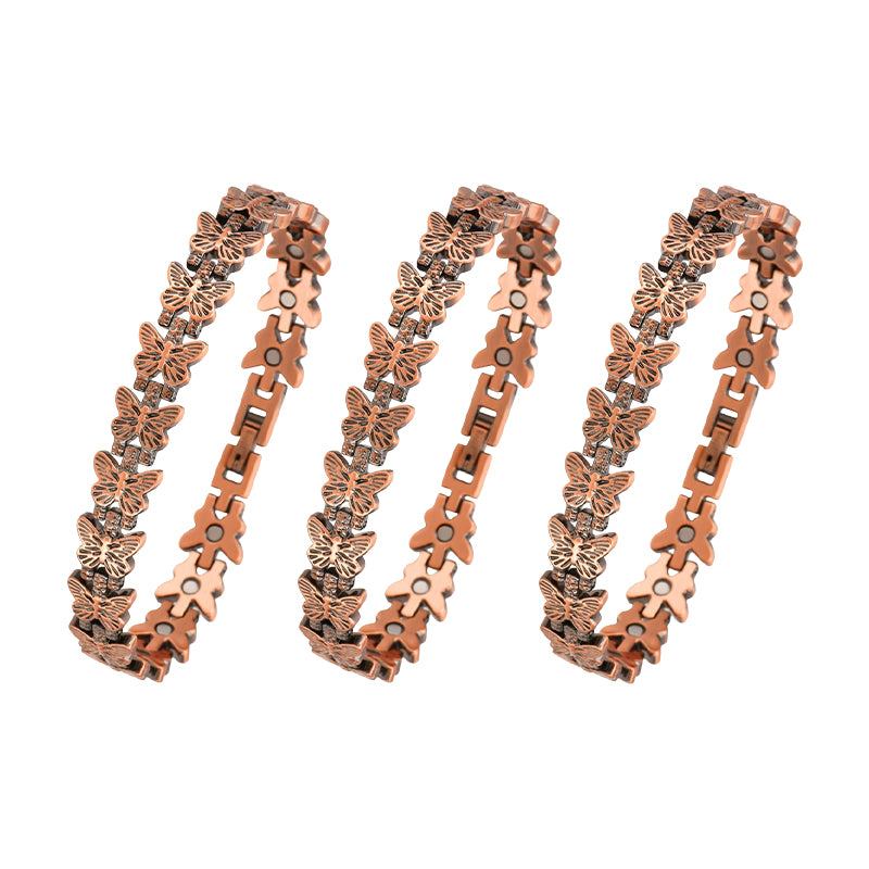 Red Copper Magnetic Butterfly Bracelet