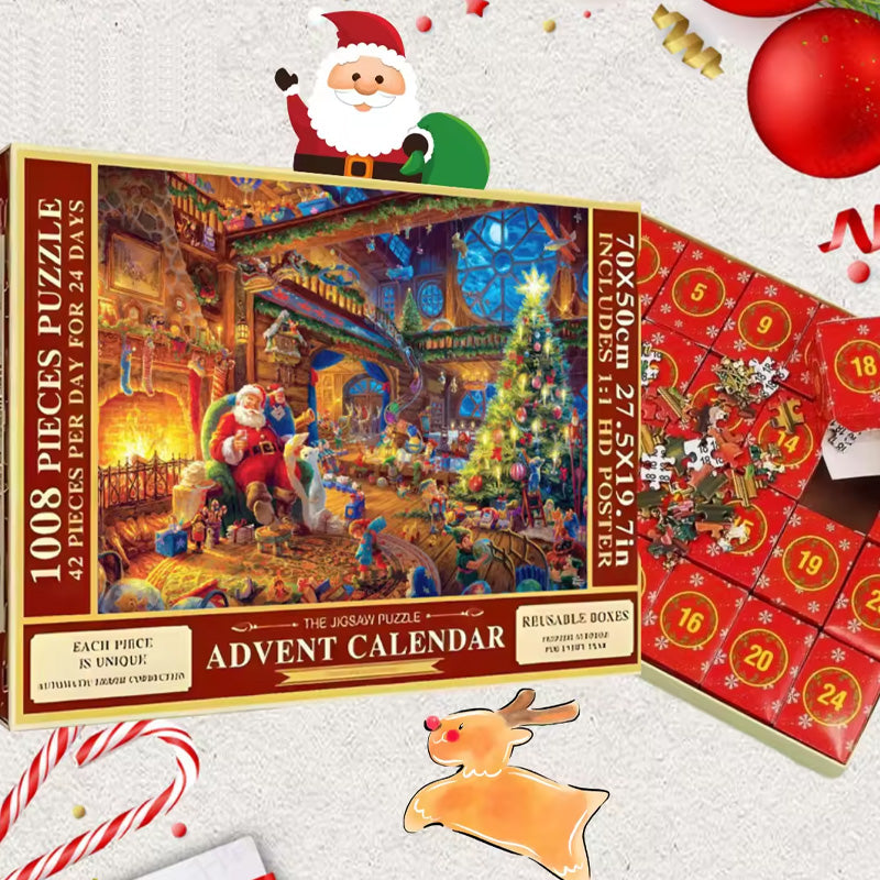 Jigsaw Puzzle Advent Calendar - 24 Days Countdown Calendar
