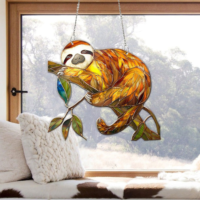 Cute Acrylic Sloth Ornament