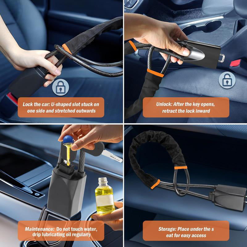 Steering Wheel Lock, Universal Anti Theft Car Device Prevention with 2 Keys