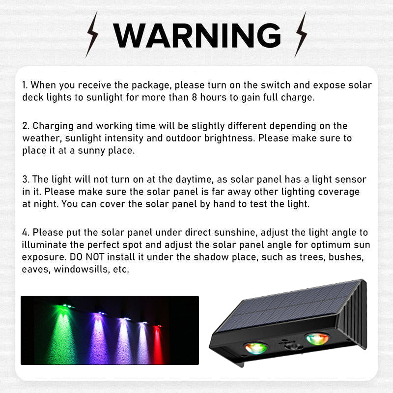 Modern Solar-Powered Waterproof LED Fence Lights