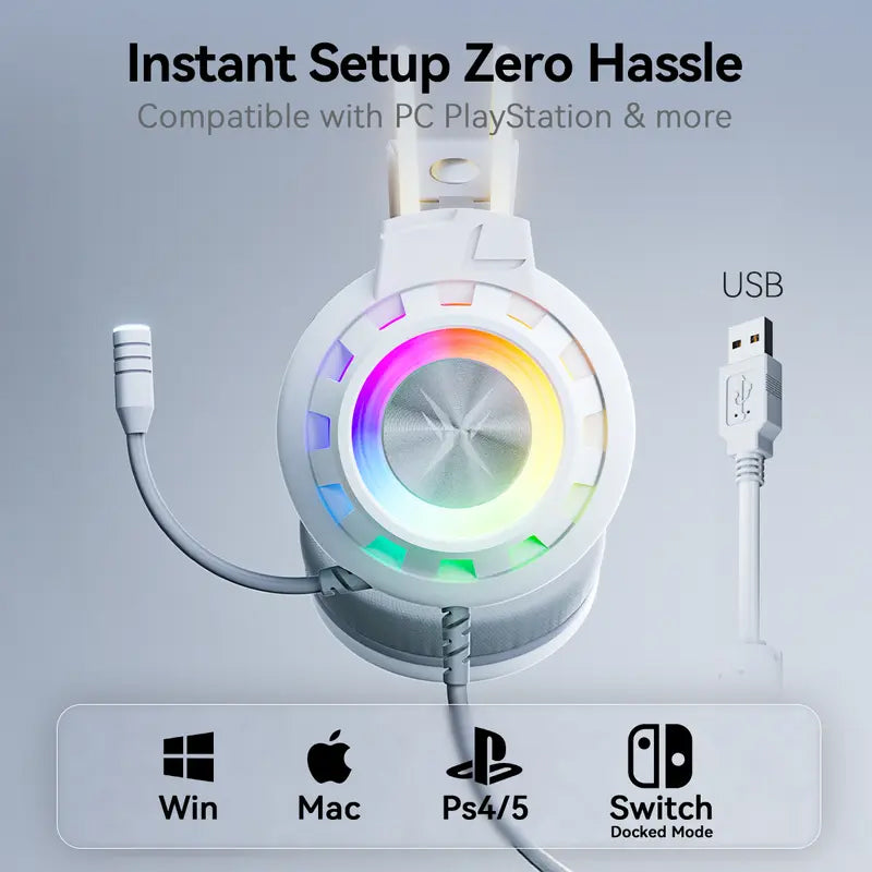 Upgraded Wired PC Gaming Headset with Surround Sound