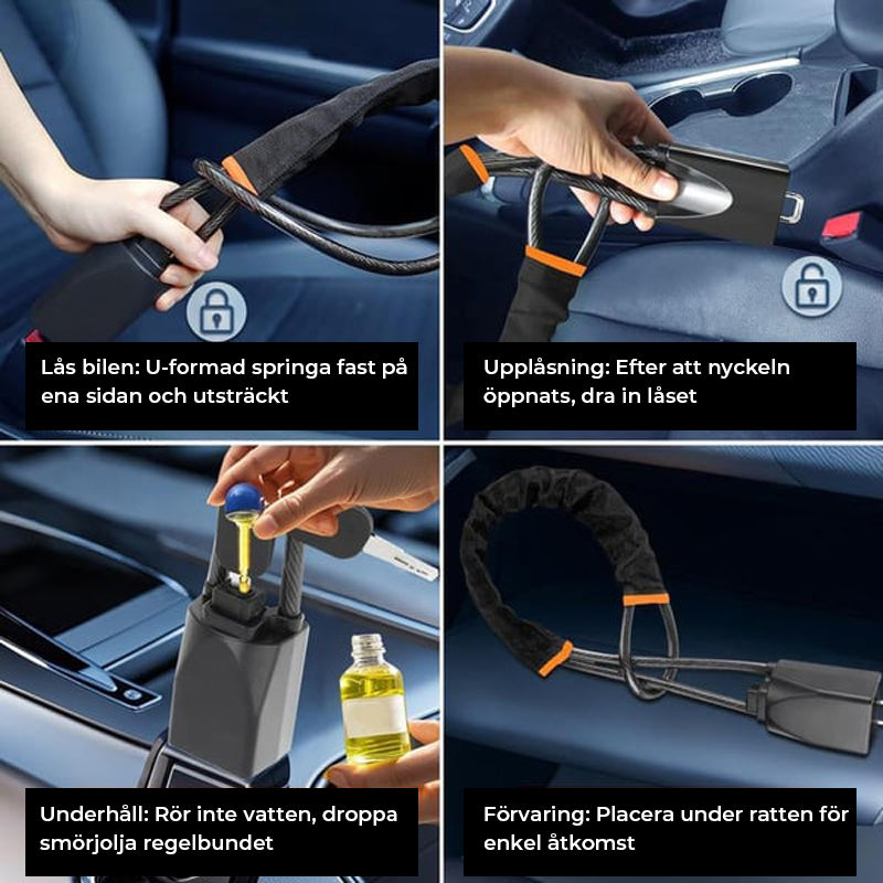 Rattlås, universal stöldskydd för bil med 2 nycklar