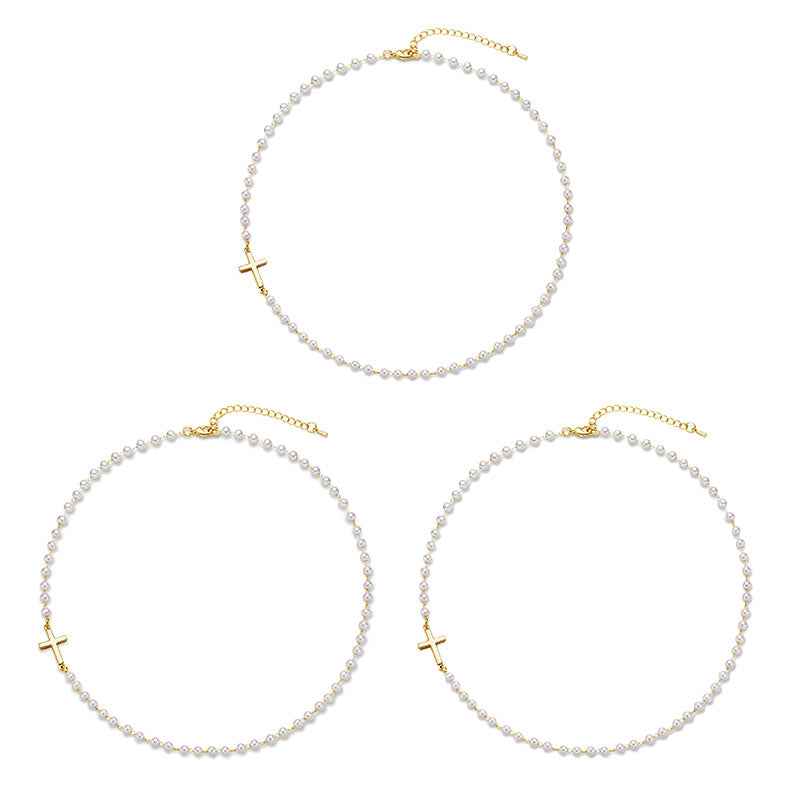 Cross Pearl Necklace