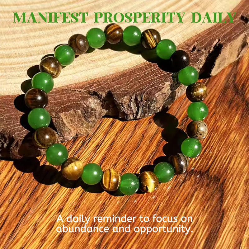 Money Attraction Bracelet with Green Aventurine & Tiger Eye