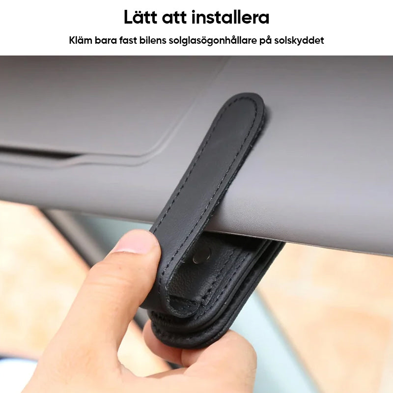 Solglasögonhållare för bilsolskydd