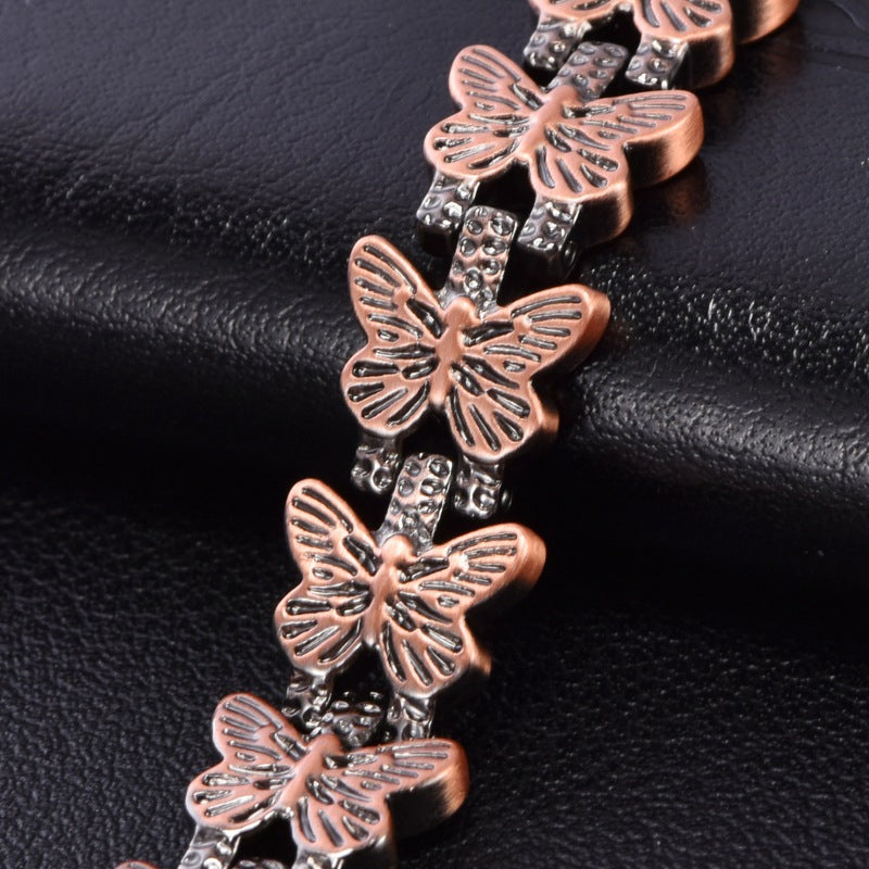 Red Copper Magnetic Butterfly Bracelet