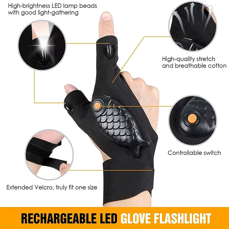 Adjustable LED Flashlight Gloves