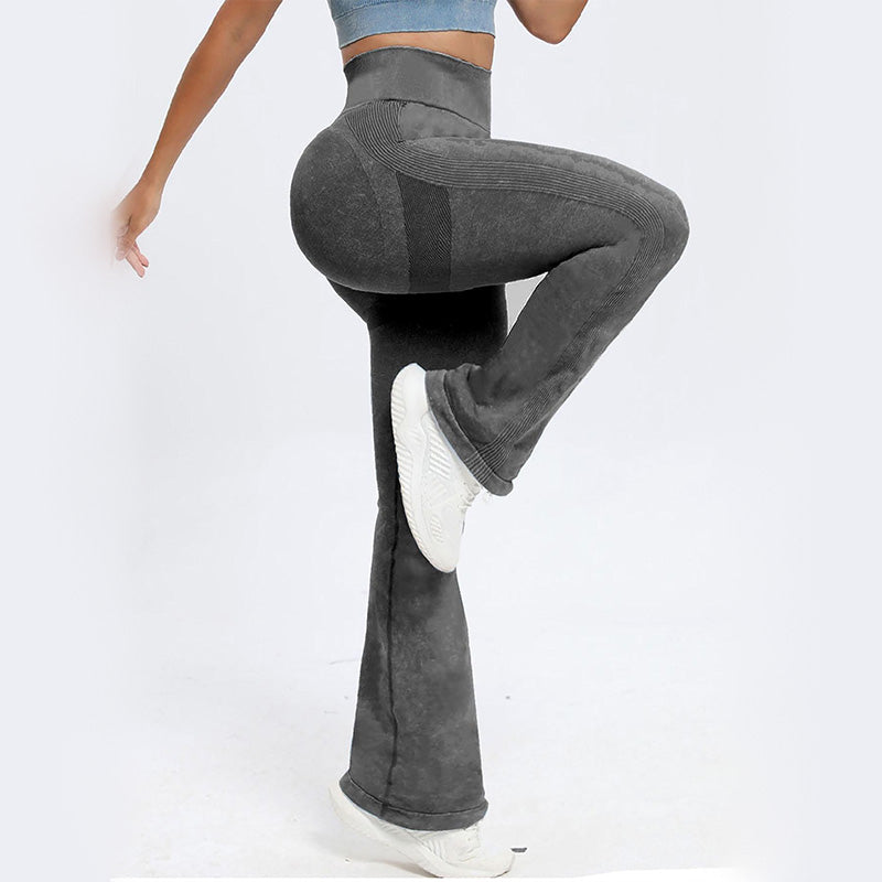 Solid Color Flare Leg Yoga Pants