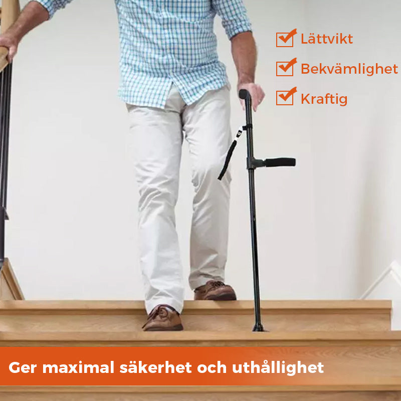 Aluminiumlegering med LED-ljus Halkfri hopfällbar käpp