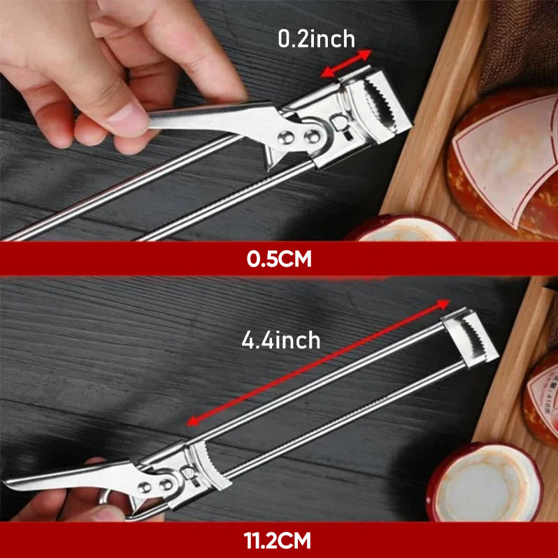 Justerbar multifunktionell konservöppnare i rostfritt stål