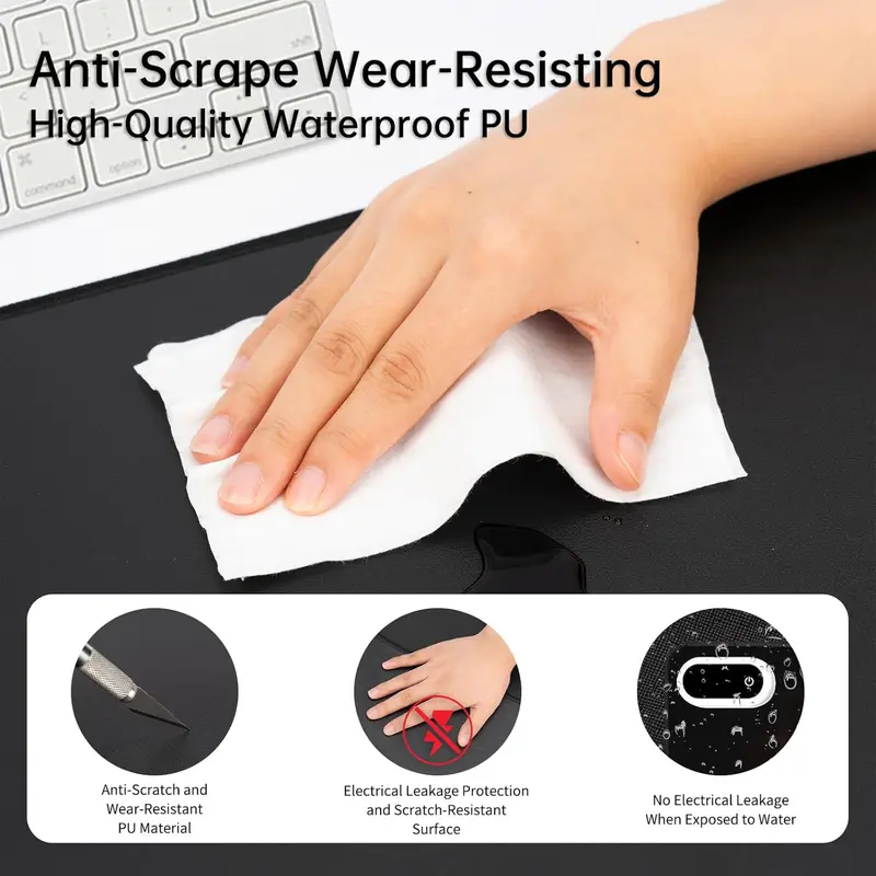 Large Heated Mouse Pad with Adjustable Heat Levels