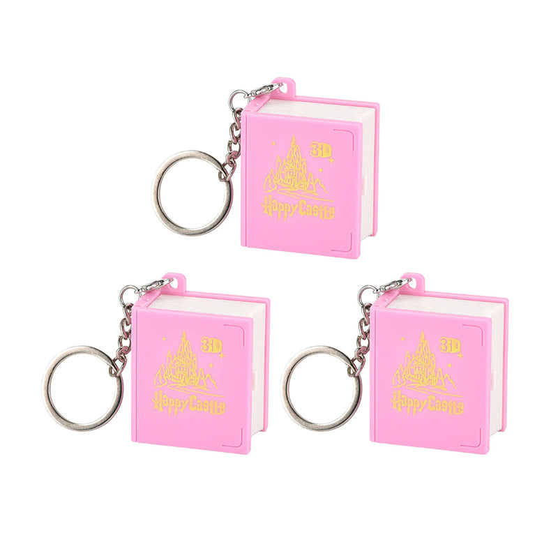 3D stereoskopisk bokvikning pop-up boknyckelring