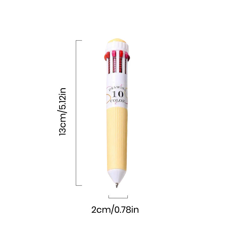 6-Pack Multicolor Pens β 10-in-1 Colored Ballpoint Pen Set